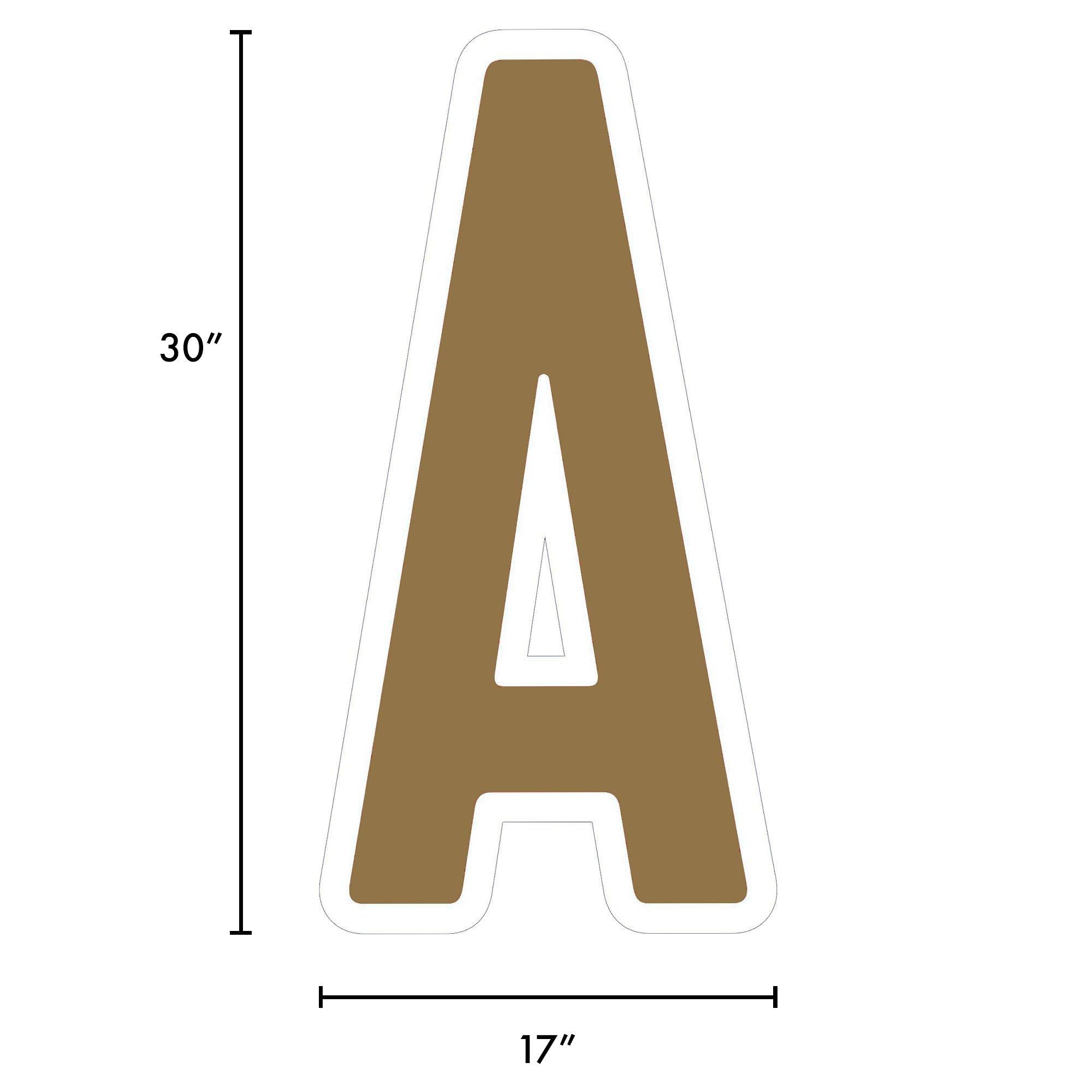 Gold Letter (A) Corrugated Plastic Yard Sign, 30in
